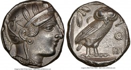 ATTICA. Athens. Ca. 440-404 BC. AR tetradrachm (24mm, 17.18 gm, 8h). NGC MS 5/5 - 4/5. Mid-mass coinage issue. Head of Athena right, wearing crested A...