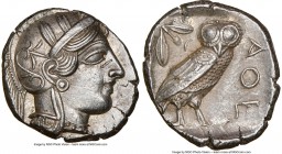 ATTICA. Athens. Ca. 440-404 BC. AR tetradrachm (26mm, 17.19 gm, 3h). NGC MS 5/5 - 4/5. Mid-mass coinage issue. Head of Athena right, wearing crested A...