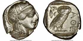 ATTICA. Athens. Ca. 440-404 BC. AR tetradrachm (25mm, 17.23 gm, 1h). NGC MS 5/5 - 4/5. Mid-mass coinage issue. Head of Athena right, wearing crested A...