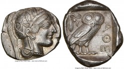 ATTICA. Athens. Ca. 440-404 BC. AR tetradrachm (27mm, 17.18 gm, 10h). NGC MS 5/5 - 4/5. Mid-mass coinage issue. Head of Athena right, wearing crested ...