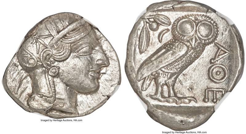 ATTICA. Athens. Ca. 440-404 BC. AR tetradrachm (25mm, 17.21 gm, 9h). NGC MS 4/5 ...