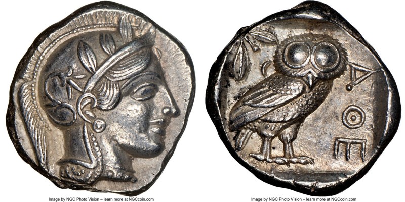 ATTICA. Athens. Ca. 440-404 BC. AR tetradrachm (24mm, 17.19 gm, 6h). NGC Choice ...