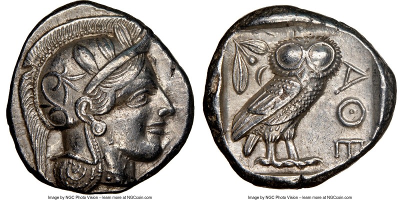 ATTICA. Athens. Ca. 440-404 BC. AR tetradrachm (24mm, 17.14 gm, 9h). NGC AU 5/5 ...