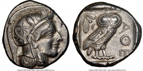 ATTICA. Athens. Ca. 440-404 BC. AR tetradrachm (24mm, 17.14 gm, 9h). NGC AU 5/5 - 4/5, Full Crest. Mid-mass coinage issue. Head of Athena right, weari...