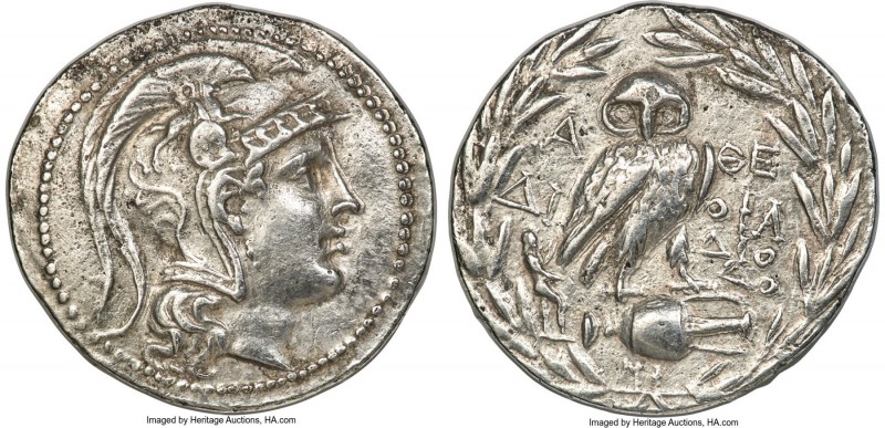 ATTICA. Athens. 2nd-1st centuries BC. AR tetradrachm (37mm, 16.26 gm, 12h). NGC ...