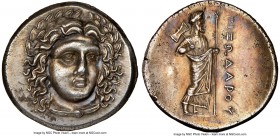 CARIAN SATRAPS. Pixodarus (ca. 341/-336/5 BC). AR didrachm (22mm, 6.91 gm, 12h). NGC Choice AU 5/5 - 3/5, Fine Style, brushed. Laureate bust of Apollo...