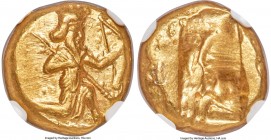 ACHAEMENID PERSIA. Darius I-Xerxes II (ca. 5th century BC). AV daric (15mm, 8.38 gm). NGC Choice MS S 5/5 - 5/5. Lydo-Milesian standard. Sardes mint, ...