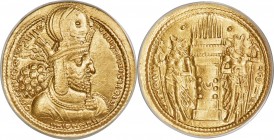 SASANIAN KINGDOM. Shapur I the Great (AD 240-272). AV dinar (21mm, 7.36 gm, 3h). ANACS AU 55. Mint I ("Ctesiphon"), Phase II, ca. AD 260-272. Bust of ...
