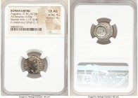 Augustus (27 BC-AD 14). AR denarius (18mm, 3.69 gm, 5h). NGC Choice AU 4/5 - 4/5. Spain, Caesaraugusta, 19-18 BC. CAESAR-AVGVSTVS, bare head of August...