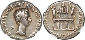 Augustus (27 BC-AD 14). AR denarius (19mm, 3.86 gm, 6h). NGC VF 4/5 - 3/5, punch mark. Spanish mint, Ca. 18-16 BC. S•P•Q•R•IMP•CAESARI•AVG•COS•XI•TRI•...