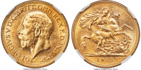 George V gold Sovereign 1931-M MS62 NGC, Melbourne mint, KM32, S-4000. On the cusp of choice Mint State, with no trace of rub and only a few too many ...