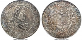 Matthias II Taler 1615 AU53 PCGS, Vienna mint, KM196, Dav-3044. As Matthias II ruled as Emperor for only a few years (1612-1619) and produced few Tale...