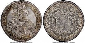 Joseph I Taler 1706 AU55 NGC, Graz mint, KM1464, Dav-1015. Overwhelmingly slate-grey, with splashes of antique tone in the fields between the devices....