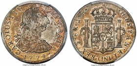 Charles III 8 Reales 1774 PTS-JR MS62 PCGS, Potosi mint, KM55, Cal-1170. Earthy tones prevail, with light handling in line with the assigned grade.
...