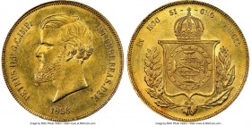 Pedro II gold 20000 Reis 1856 MS62+ NGC, Rio de Janeiro mint, KM468, LMB-676. Lustrous and on the cusp of choice preservation. 

HID09801242017

©...