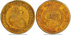Charles III gold 8 Escudos 1769/7 PN-J AU58 NGC, Popayan mint, KM38.2, Onza-796, Restrepo-70.13. A striking example of this popular and short-lived po...