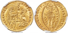 Chios. Anonymous gold Imitative Ducat ND (1343-1354) MS65 NGC, Fr-2a. 3.55gm. Imitating a Venetian ducat of Andrea Dandolo. A design copied from the V...