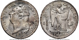 Louis XVI Ecu 1792-A MS64+ NGC, Paris mint, KM615.1, Dav-1335. First Republic issue with Louis XVI as Constitutional Monarch. Approaching the pinnacle...