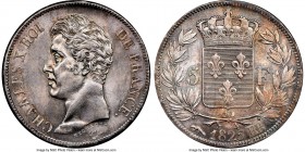 Charles X 5 Francs 1825-BB MS63 NGC, Strasbourg mint, KM720.3, Gad-643, Dav-88. A deceivingly scarce date-mint combination, the first we have seen and...