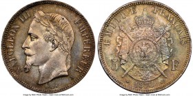 Napoleon III 5 Francs 1870-A MS65+ NGC, Paris mint, KM799.1, Gad-739, F-331. A wonderfully enchanting specimen, offering smooth velveteen surfaces env...