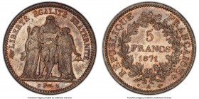 Republic "Paris Commune" 5 Francs 1871-A MS63 PCGS, Paris mint, KM823, Gad-744, F-334. Trident privy mark. Mintage: 75,000. A key French issue of the ...