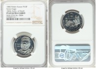 Republic platinum Proof Piefort "Victor Hugo" 10 Francs 1985 PR69 Ultra Cameo NGC, Paris mint, KM-P958, GEM-191.P4. Struck upon the centenary of Victo...
