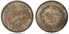 German Colony. Wilhelm II Mark 1894-A MS66 PCGS, Berlin mint, KM5, J-705. A brilliant and markedly outlier piece to be sure, revealing surfaces flush ...