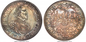Augsburg. Free City Taler 1642 MS62 NGC, KM77, Dav-5039. With the name and titles of Ferdinand III. Produced by a firm strike that has resulted in com...