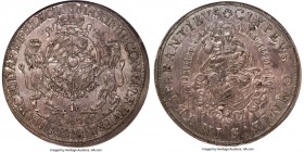 Bavaria. Maximilian I Taler 1628 MS65 NGC, Munich mint, KM227.1, Dav-6075, Hahn-111. Obv. Crowned oval shield with arms of Bavaria and Pfalz and lion ...