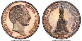 Bavaria. Maximilian II "Monument" 2 Taler 1856 MS63 Prooflike PCGS, Munich mint, KM850. Produced to commemorate the establishing of a monument to king...