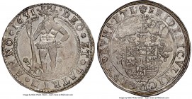 Brunswick-Wolfenbüttel. Friedrich Ulrich Taler 1631-HS MS63 NGC, Goslar mint, KM52.5, Dav-6307, Welter-1057A. A frosty, lustrous Wild Man taler showca...