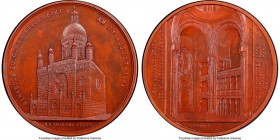 Cologne. Free City bronzed-copper Specimen "Consecration of the Synagogue" Medal 1861 SP64 PCGS, Hoydonck-182. 60mm. By Jacques Wiener. A key medal wi...