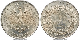 Frankfurt. Free City 2 Taler 1842 MS64+ PCGS, Frankfurt mint, KM329, Dav-641, Thun-131. A shimmering specimen that displays a balanced veil of silver ...
