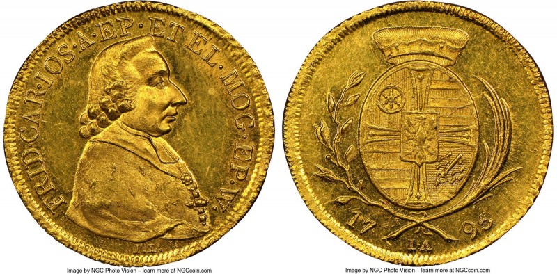 Mainz. Friedrich Karl Josef gold Ducat 1795 IL-IA MS63 NGC, KM410, Fr-1682. Rare...