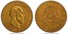 Mecklenburg-Schwerin. Friedrich Franz II gold 10 Mark 1878-A AU53 PCGS, Berlin mint, KM321, J-231. A scarce single-year issue that proves challenging ...