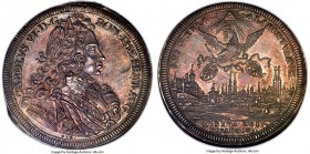 Nürnberg. Free City Taler 1711-GFN MS65 NGC, KM275, Dav-2475. With the name and titles of Emperor Karl VI. Lavishly decorated in a blended steel and l...