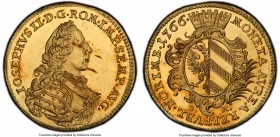 Nürnberg. Free City gold Ducat 1766-SR MS61 PCGS, KM358, Kellner-80. With the name and titles of Joseph II. A scarce and noticeably Prooflike ducat, a...
