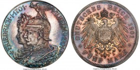 Prussia. Wilhelm II Proof 5 Mark 1901 PR66 PCGS, KM525. Absolutely divine, this immense crown, which was struck to commemorate the 200th anniversary o...