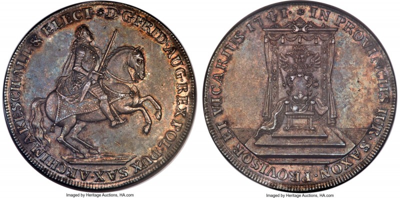 Saxony. Friedrich August II "Vicariat" Taler 1741 MS63 NGC, Dresden mint, KM907,...