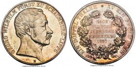 Schaumburg-Lippe. Georg Wilhelm 2 Taler 1857 MS63 PCGS, Hannover mint, KM38. Mintage: 2,000. A one-year type commemorating Georg Wilhelm's 50th annive...