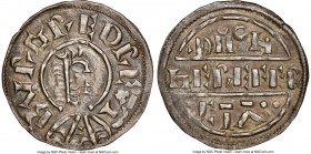 Kings of Mercia. Burgred (852-874) Penny ND (late 860s-874) AU58 NGC, Hereferth as moneyer, Lunette type, S-942D, N-423, SCBI LXVII-611 (different die...