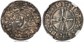 Kings of All England. Edward the Confessor (1042-1066) Penny ND (1050-1053) MS63 NGC, Chester mint, Leofnoth as moneyer, Expanding Cross type, S-1176,...