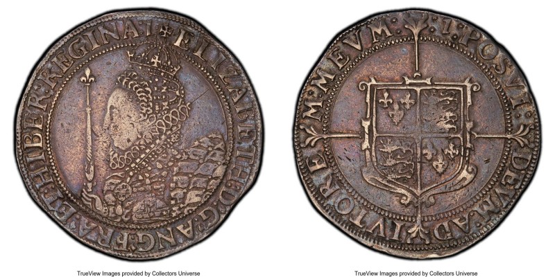 Elizabeth I (1558-1603) Crown ND (1601-1602) VF30 PCGS, Tower mint, "1" mm, Seve...