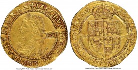 James I gold Laurel ND (1623-1624) AU58 NGC, Tower mint, Lis mm, Third Coinage, KM75, S-2638C, N-2114. 8.95gm. (lis) IACOBVS D: G: MAG: BRI: FRA: ET H...