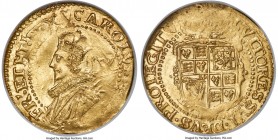 Charles I gold Crown ND (1629-1630) AU55 NGC, Tower mint (under Charles I), Heart mm, KM136, S-2712, Brooker-197-198. (heart) CAROLVS [MA BR] | FR' • ...