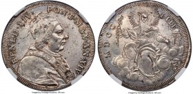Papal States. Benedict XIV 1/2 Scudo DMCCLIII (1753) MS64 NGC, Rome mint, KM1179. Of rarely encountered preservation for this fleeting issue, boasting...