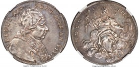 Papal States. Benedict XIV Scudo MDCCLIII (1753) MS61 NGC, Rome mint, KM1180, Dav-1459. Steel-toned with an underlying expression of mint luster confi...