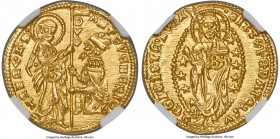 Venice. Antonio Venier gold Ducat ND (1382-1400) MS67 S NGC, Fr-1229, Paolucci-37.1, CNI-VIIa.Unl. ANTO' VЄNЄRIO | • S | • M | • V | Є | N | Є | T | I...