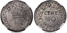 Venice - Palma Nova. French Occupation 50 Centesimi 1814 MS64 NGC, KM-C2. A near-gem example of this siege currency, with fully struck design motifs t...