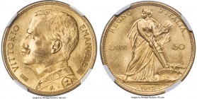 Vittorio Emanuele III gold 50 Lire 1912-R MS62 NGC, Rome mint, KM49, Fr-27. Mintage: 11,000. A luminescent gold issue graced with a fluid luster that ...